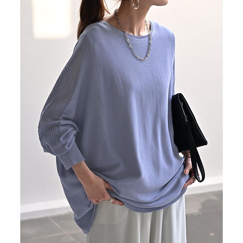 マ*ん様 タグ付き新品　値下げ！　38 ハナエモリ ニットカットソー　サマーニッ HUG.U ニット 前後2WAY サマーニット レディース トップス