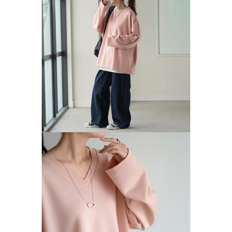 トップス Tシャツ ロンT レディース ポンチ生地 ストレッチ 半袖 長袖 Tシャツ カットソー ロング | HUG.U | 20