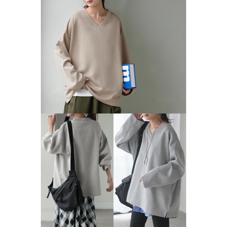 トップス Tシャツ ロンT レディース ポンチ生地 ストレッチ 半袖 長袖 Tシャツ カットソー ロング | HUG.U | 25