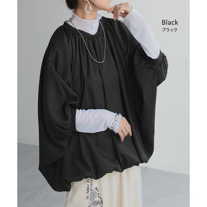 シャツ レディース ノーカラー トップス バンドカラー ドルマン ブラウス ロング ロングシャツ チュニック | HUG.U | 19