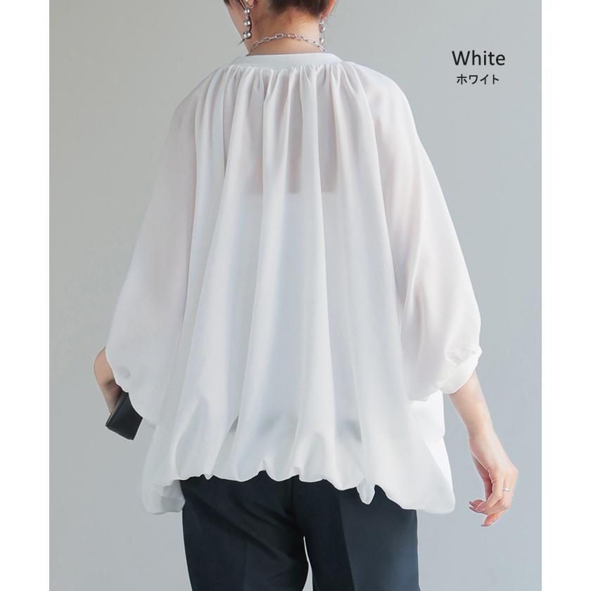 シャツ レディース ノーカラー トップス バンドカラー ドルマン ブラウス ロング ロングシャツ チュニック | HUG.U | 21