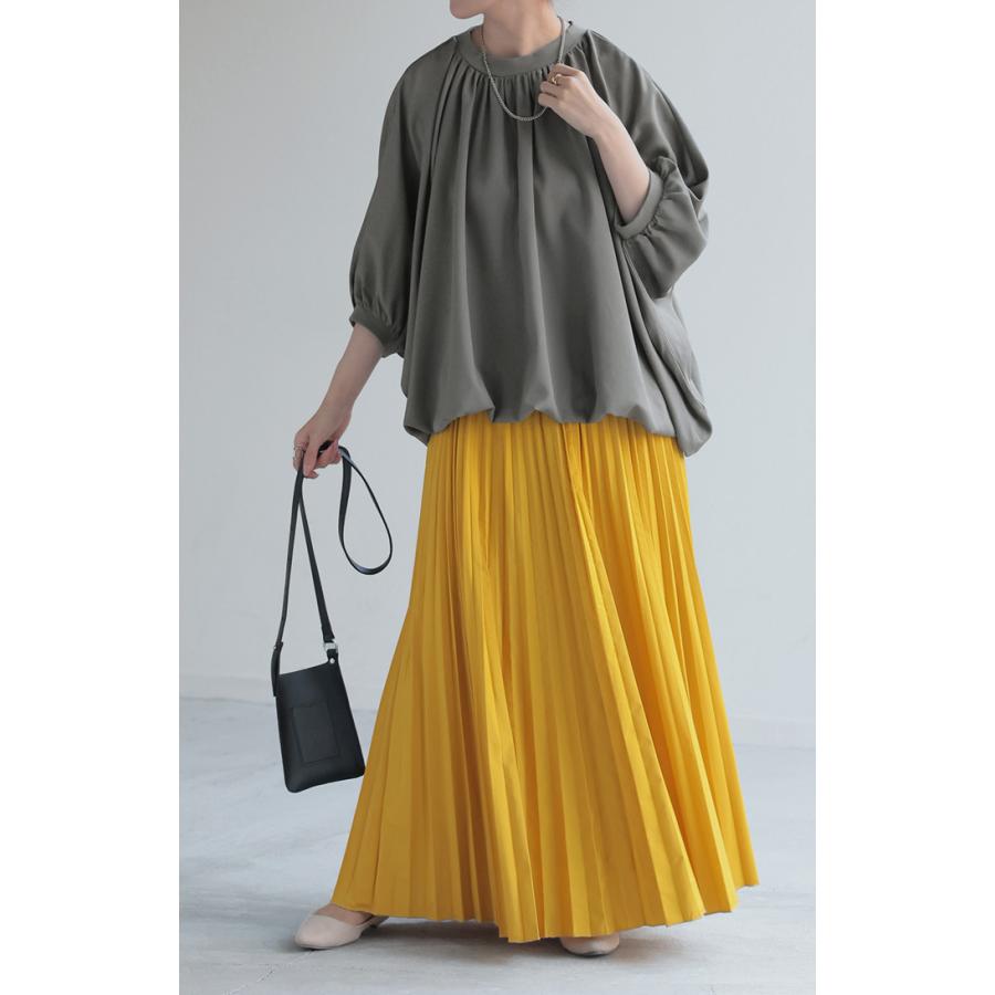 シャツ レディース ノーカラー トップス バンドカラー ドルマン ブラウス ロング ロングシャツ チュニック | HUG.U | 24