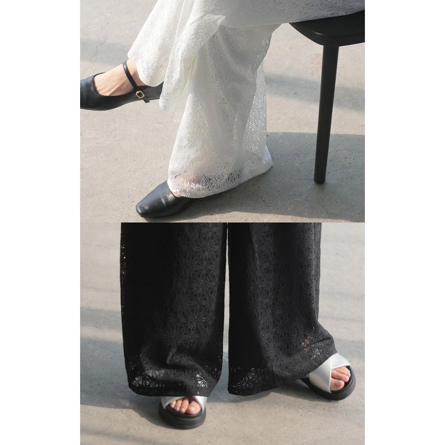 パンツ ワイド 総 レース レディース ワイドパンツ ロング ロングパンツ シアー 透け 別売り セットアップ 可能 | HUG.U | 17