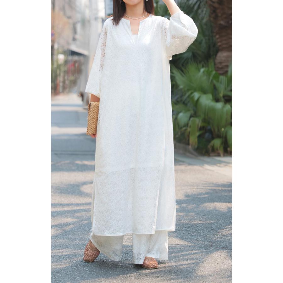 パンツ ワイド 総 レース レディース ワイドパンツ ロング ロングパンツ シアー 透け 別売り セットアップ 可能 | HUG.U | 18