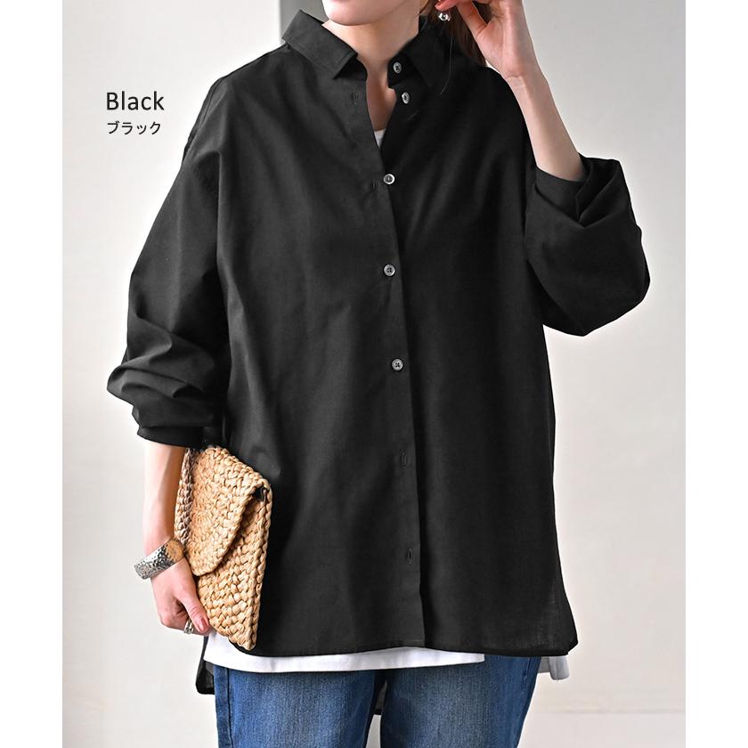 シャツ レディース リネン 風 洗濯機 可能 トップス 接触冷感 イージーケア ブラウス ロング ロングシャツ 麻 風 無地 羽織 ライトアウター きれいめ ゆったり | HUG.U | 21