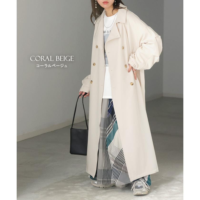 コート 花粉 対策 撥水 レディース アウター トレンチコート ロング ロングコート ジャケット 羽織 ゆったり | HUG.U | 13