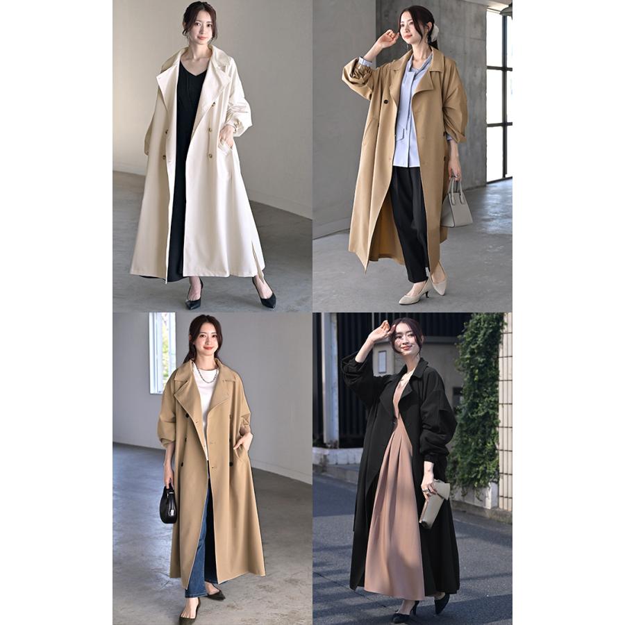 コート 花粉 対策 撥水 レディース アウター トレンチコート ロング ロングコート ジャケット 羽織 ゆったり | HUG.U | 17