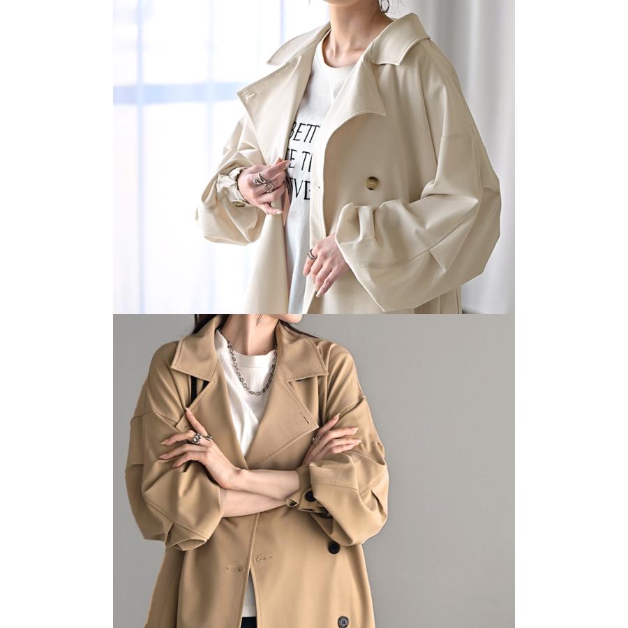 コート 花粉 対策 撥水 レディース アウター トレンチコート ロング ロングコート ジャケット 羽織 ゆったり | HUG.U | 20
