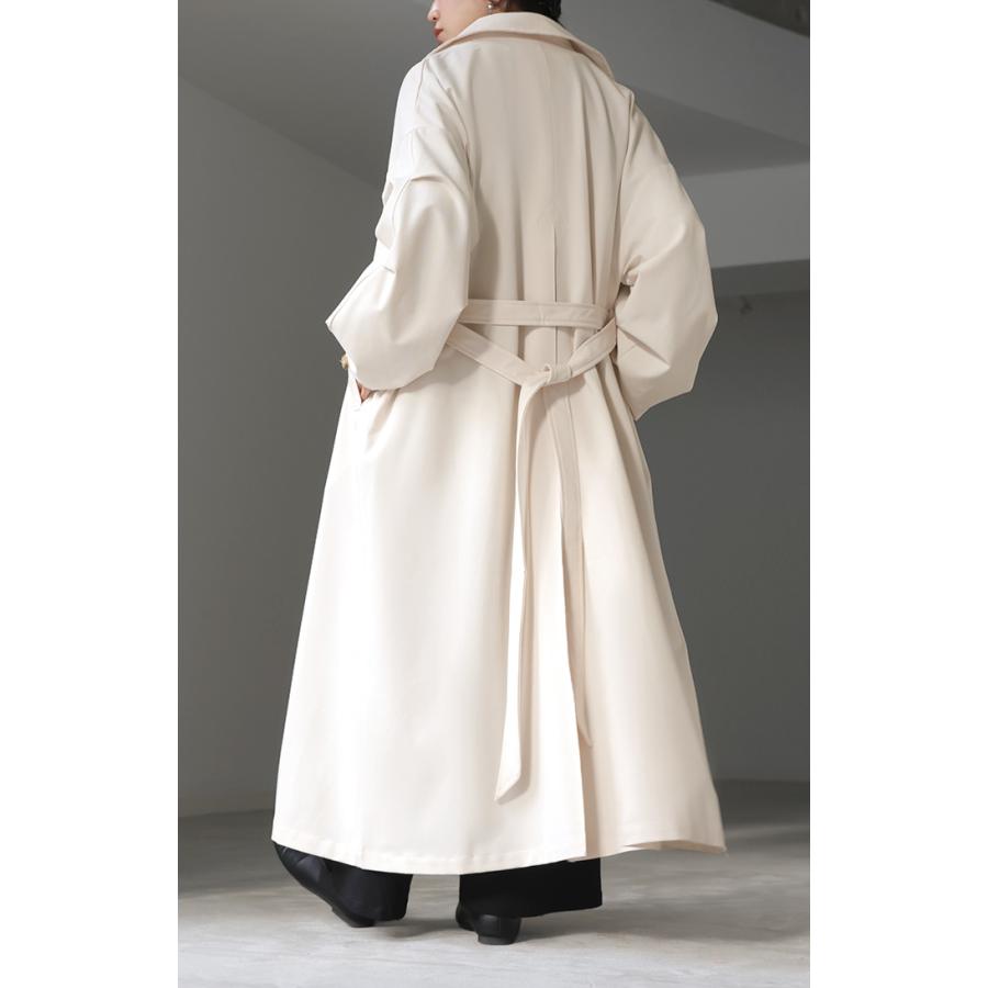 コート 花粉 対策 撥水 レディース アウター トレンチコート ロング ロングコート ジャケット 羽織 ゆったり | HUG.U | 22