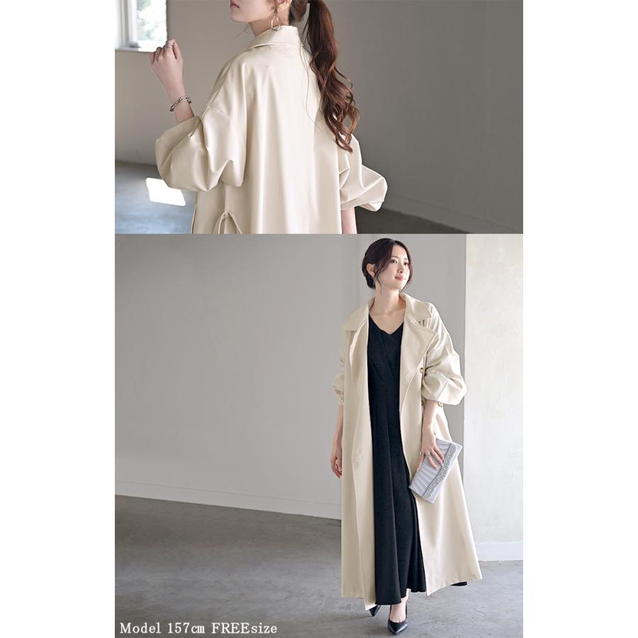 コート 花粉 対策 撥水 レディース アウター トレンチコート ロング ロングコート ジャケット 羽織 ゆったり | HUG.U | 09
