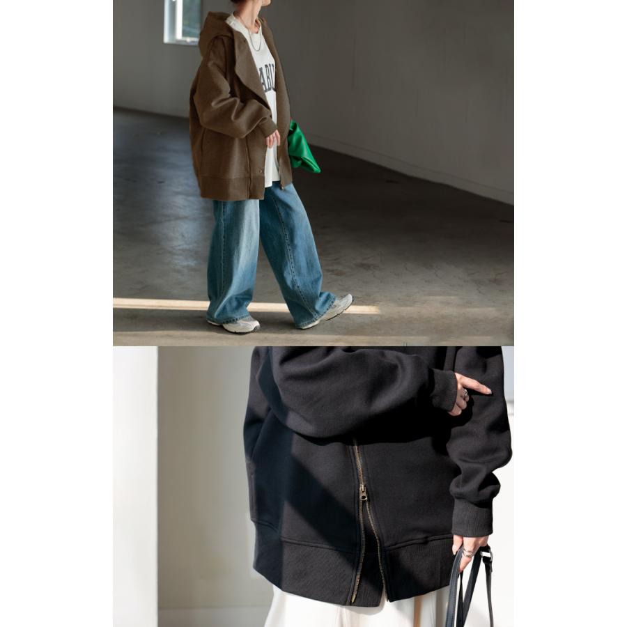 パーカー チュニック アシメ スポーティー アウター レディース ライトアウター トップス トレーナー フード | HUG.U | 20