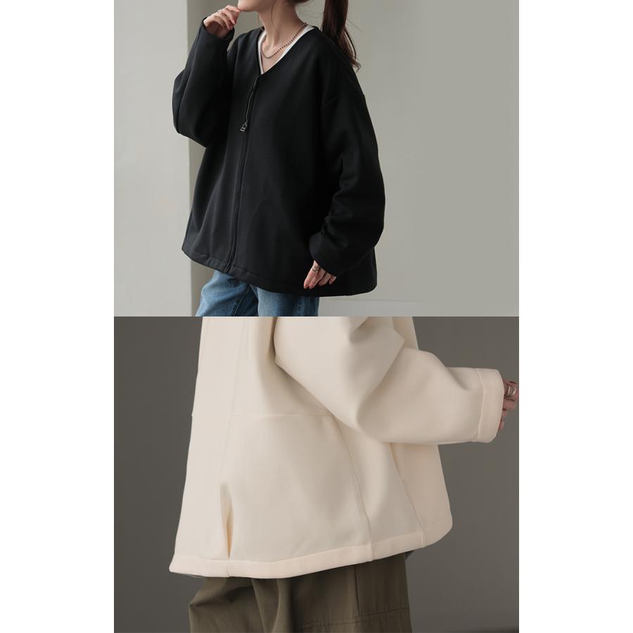 ジャケット ダンボール アウター レディース ロング トップス オーバー ドルマン ニット ジャンパー | HUG.U | 12