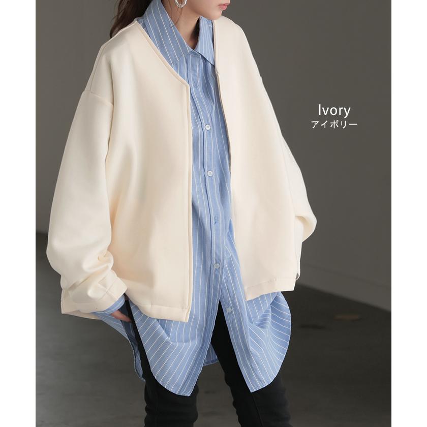 ジャケット ダンボール アウター レディース ロング トップス オーバー ドルマン ニット ジャンパー | HUG.U | 14