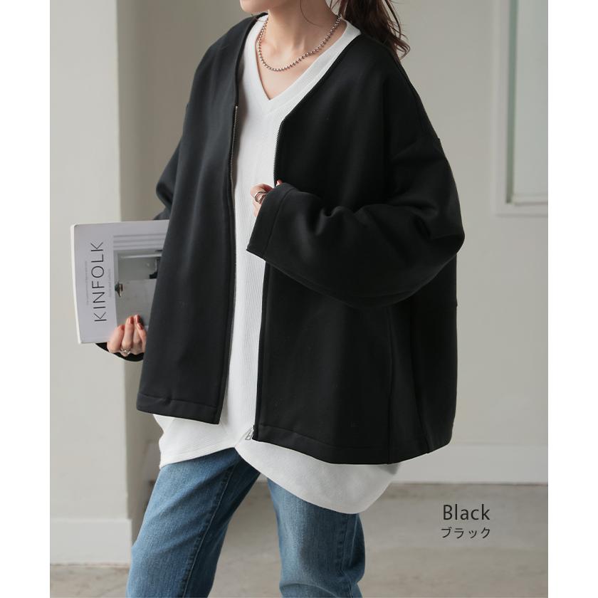 ジャケット ダンボール アウター レディース ロング トップス オーバー ドルマン ニット ジャンパー | HUG.U | 16