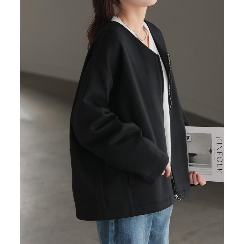 ジャケット ダンボール アウター レディース ロング トップス オーバー ドルマン ニット ジャンパー | HUG.U | 22