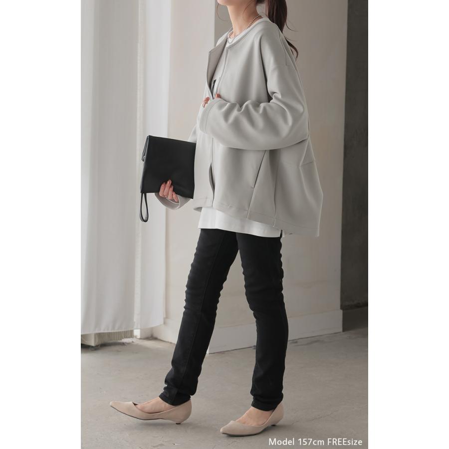 ジャケット ダンボール アウター レディース ロング トップス オーバー ドルマン ニット ジャンパー | HUG.U | 06