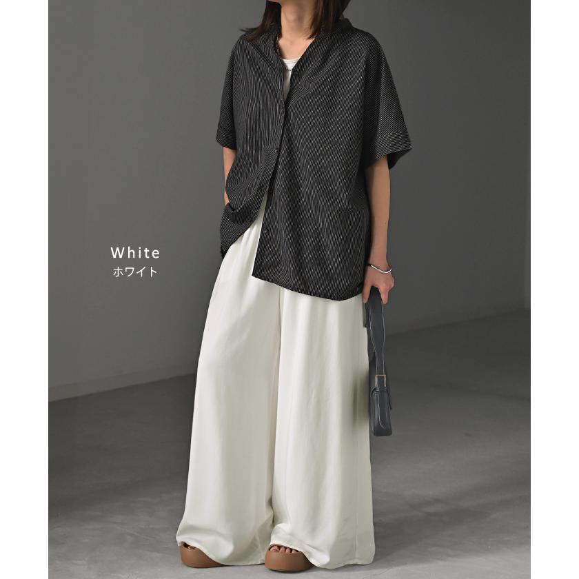 パンツ ワイド 選べる 丈 接触冷感 レディース ワイドパンツ ロング ロングパンツ 体型カバー ボトムス ボトム | HUG.U | 24