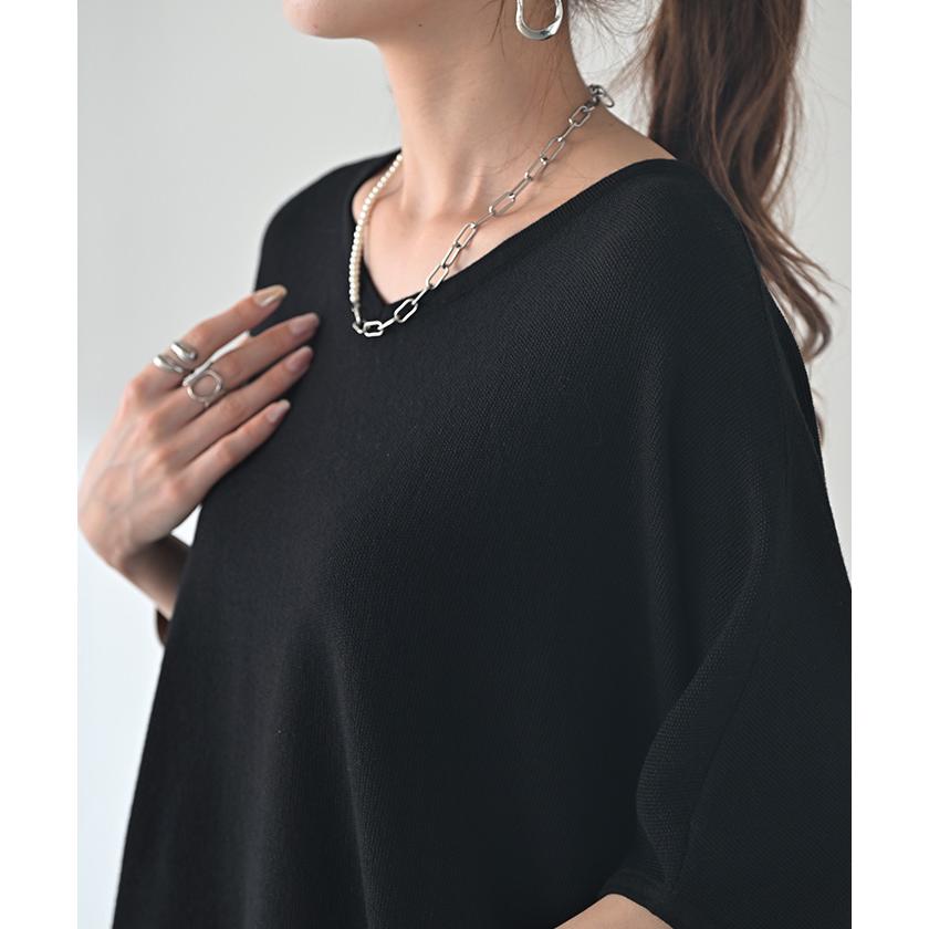 セットアップ 2点セット 鹿のこ チクチクしない 鹿の子 ニット Tシャツ セットアップ トップス チュニック | HUG.U | 15