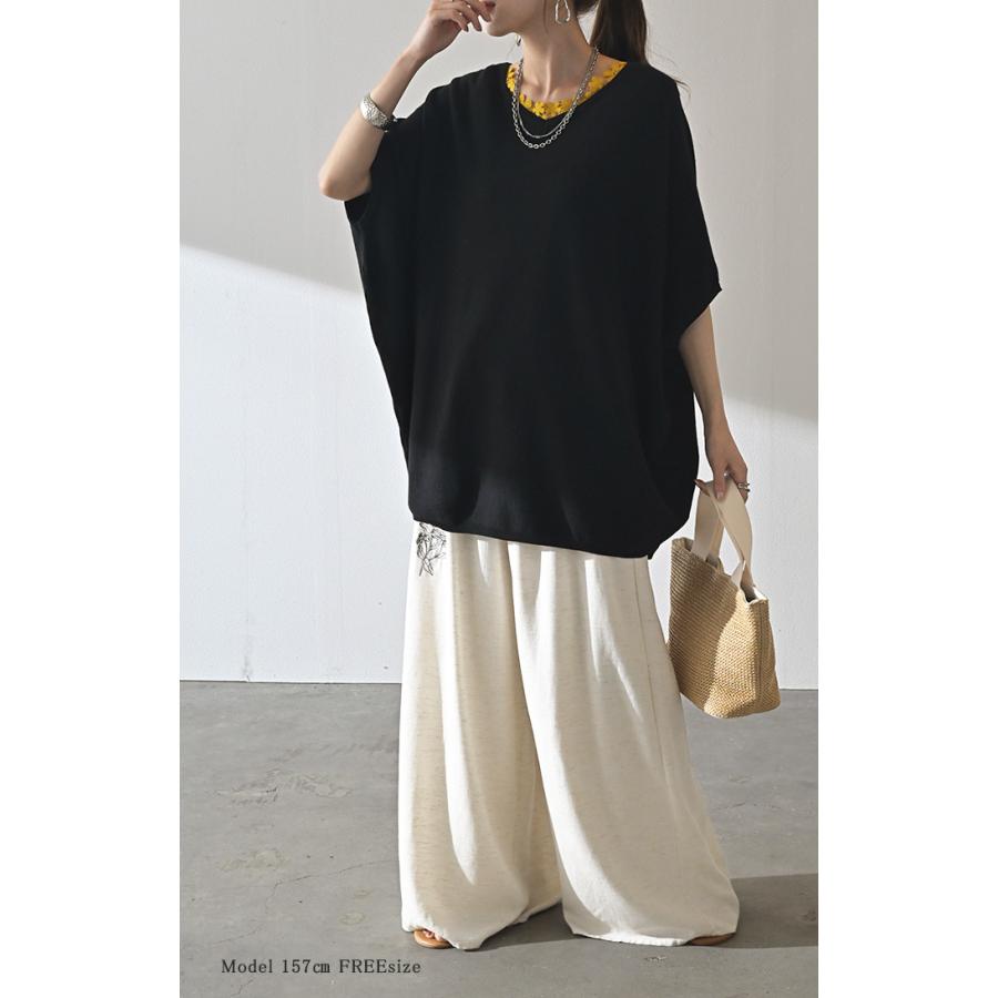 セットアップ 2点セット 鹿のこ チクチクしない 鹿の子 ニット Tシャツ セットアップ トップス チュニック | HUG.U | 18