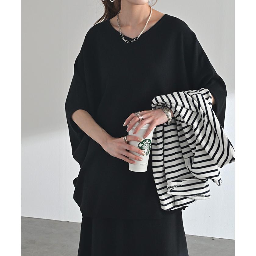 セットアップ 2点セット 鹿のこ チクチクしない 鹿の子 ニット Tシャツ セットアップ トップス チュニック | HUG.U | 04