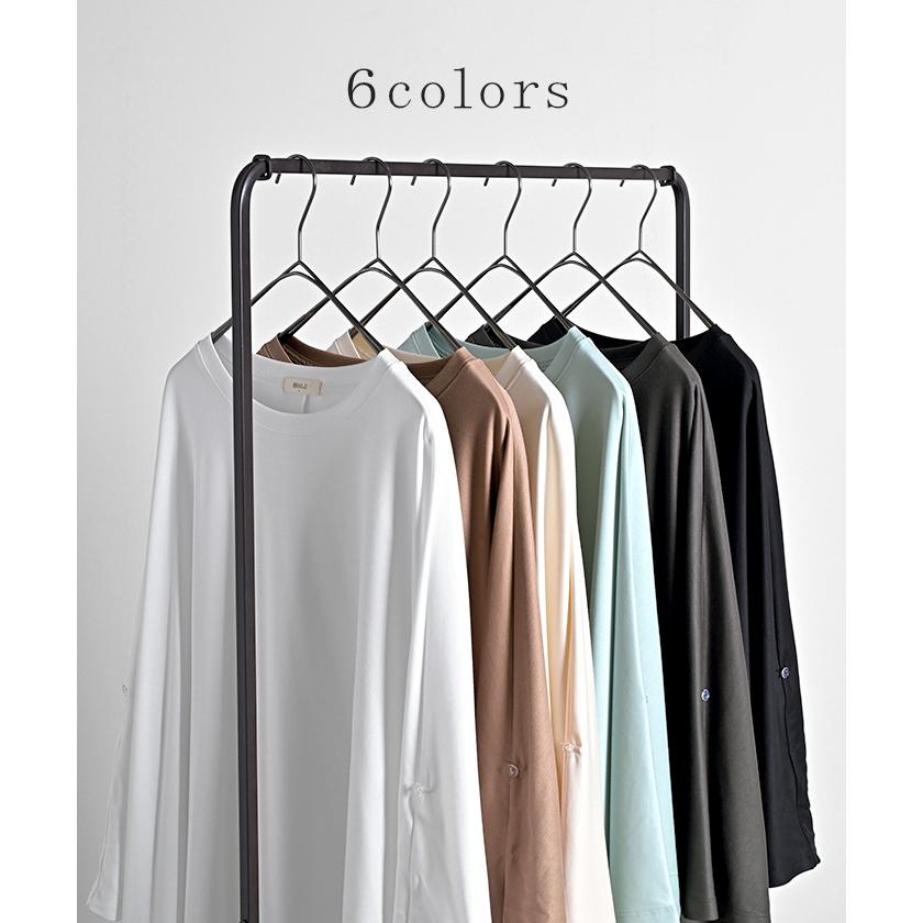 Tシャツ 接触冷感 レディース 涼しい トップス 半袖 長袖 カットソー ロング ティーシャツ チュニック ビッグ | HUG.U | 16