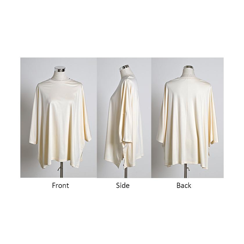 Tシャツ 接触冷感 レディース 涼しい トップス 半袖 長袖 カットソー ロング ティーシャツ チュニック ビッグ | HUG.U | 25