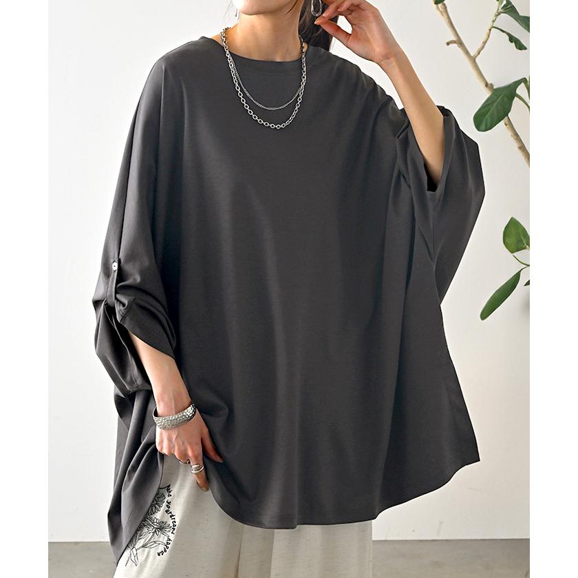 Tシャツ 接触冷感 レディース 涼しい トップス 半袖 長袖 カットソー ロング ティーシャツ チュニック ビッグ | HUG.U | 10