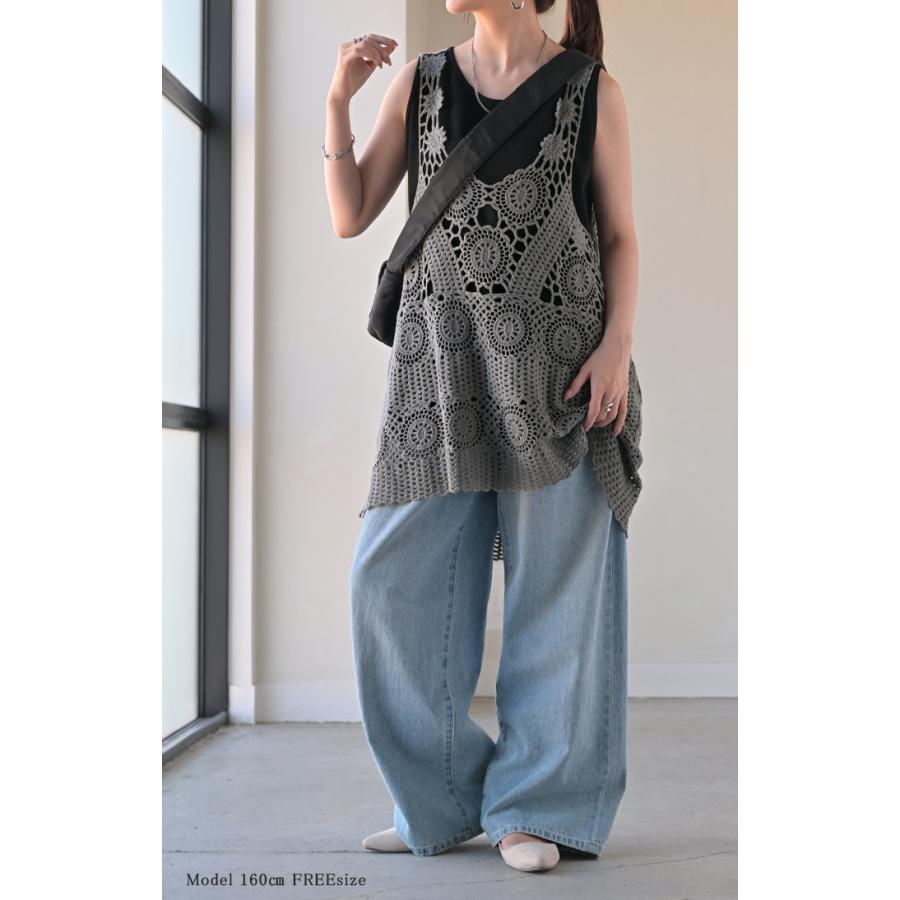 HUG.U SALE ベスト 透かし編み レイヤード レディース サマー