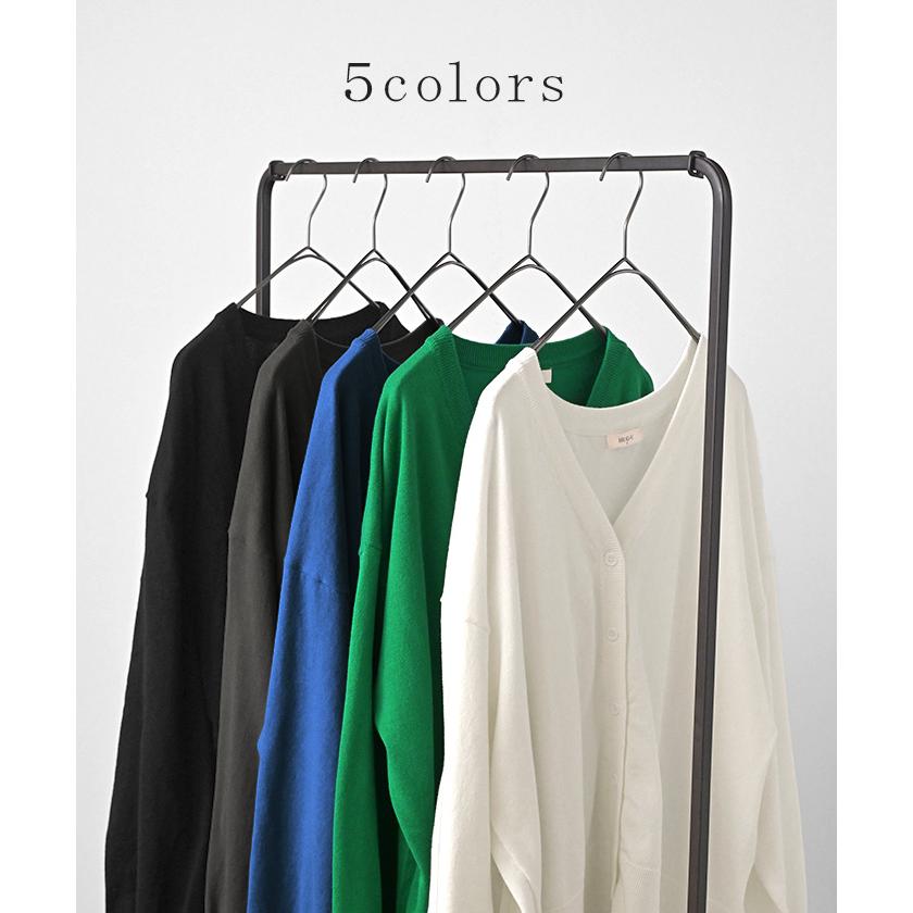 カーディガン バック プリーツ ロング レディース ニット カーデ トップス 羽織 ライトアウター ロングカーディガン 長袖 ボリュームスリーブ Vネック リブ | HUG.U | 14