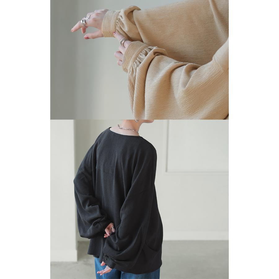HUG.U シャツ 楊柳シャツ レディース Vネック チュニック