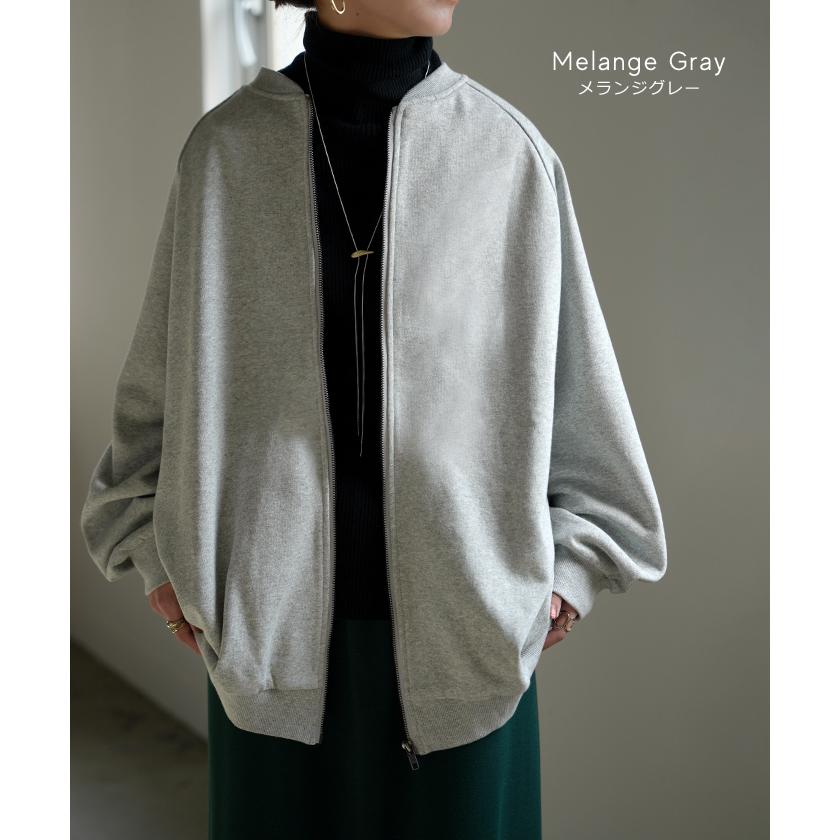 アウター ブルゾン レディース ロング ジャケット ジャンパー ボリュームスリーブ MA-1 裏毛 リブ ドルマン ラグランスリーブ 羽織 耐久性 速乾 ライトアウター | HUG.U | 17