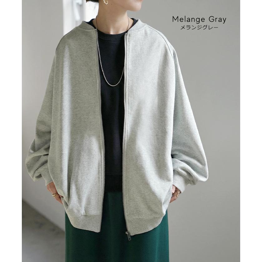 アウター ブルゾン レディース ロング ジャケット ジャンパー ボリュームスリーブ MA-1 裏毛 リブ ドルマン ラグランスリーブ 羽織 耐久性 速乾 ライトアウター | HUG.U | 22