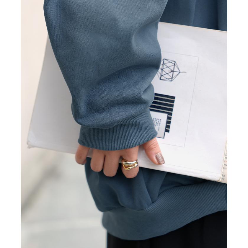 アウター ブルゾン レディース ロング ジャケット ジャンパー ボリュームスリーブ MA-1 裏毛 リブ ドルマン ラグランスリーブ 羽織 耐久性 速乾 ライトアウター | HUG.U | 23