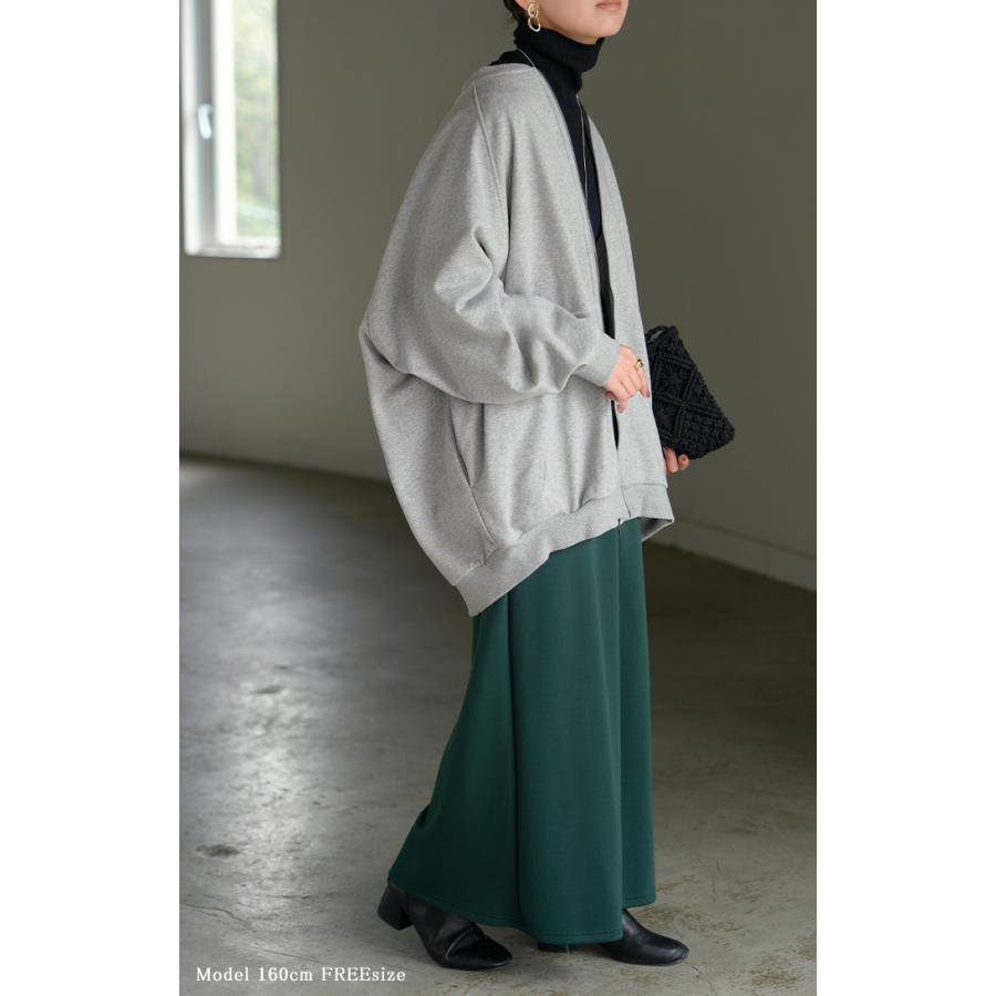 アウター ブルゾン レディース ロング ジャケット ジャンパー ボリュームスリーブ MA-1 裏毛 リブ ドルマン ラグランスリーブ 羽織 耐久性 速乾 ライトアウター | HUG.U | 09