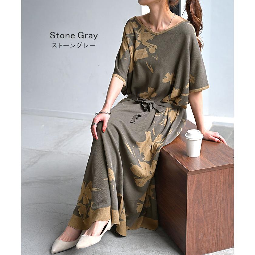 R06-2 (お花ニットワンピース) flower（ファッション） ワンピース グリッターニットワンピース