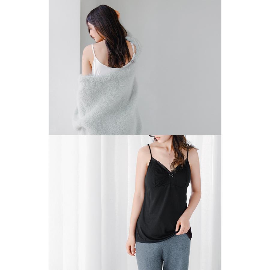 ブラトップ キャミソール カップ付き インナー トップス キャミ レディース 肩紐 調節可能 無地 ロング | HUG.U | 19