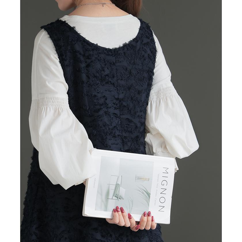 ワンピース サロペット フリンジ レディース スカート ロング オールインワン Aライン Vネック 無地 調節可能 ジャガード ノースリーブ | HUG.U | 11