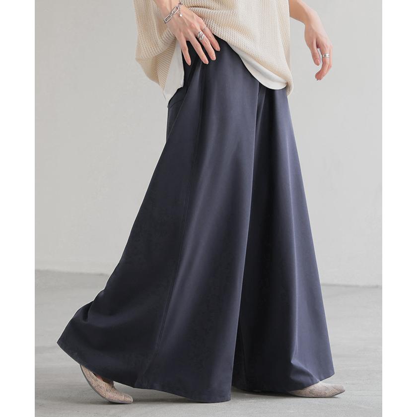 パンツ ワイド レディース ワイドパンツ ロング ロングパンツ フレア フレアパンツ 体型カバー ボトムス ボトム ストレート ズボン ゆったり ハイウエスト | HUG.U | 07