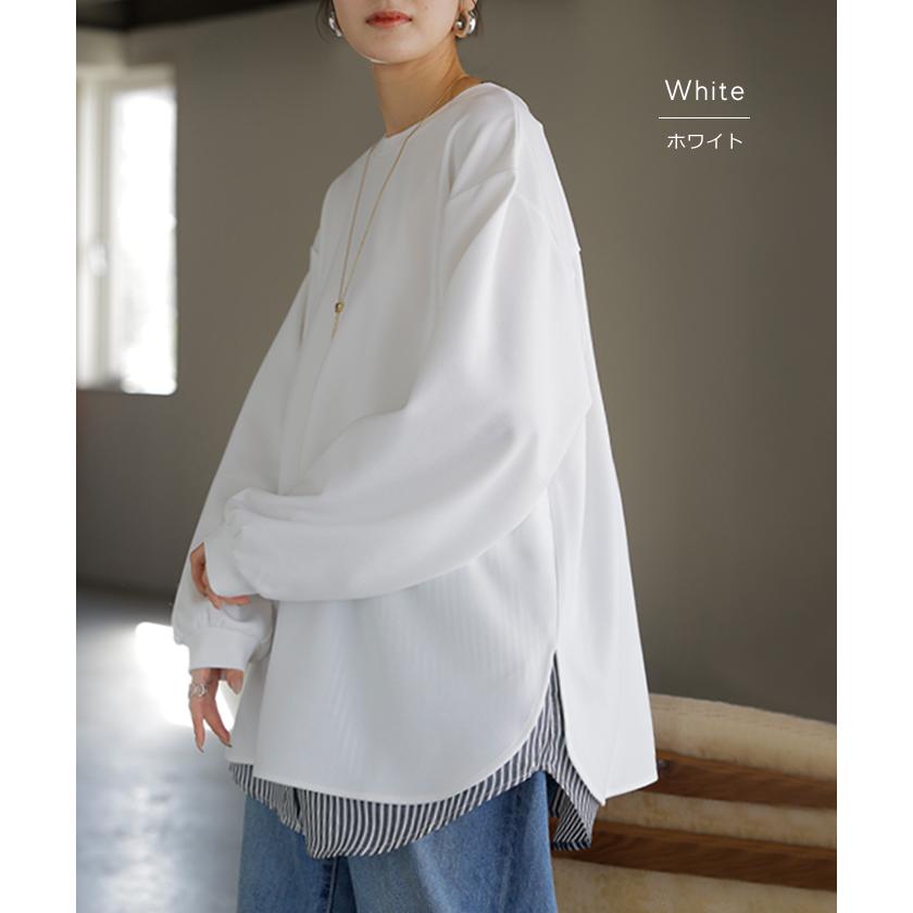 ロンT ブラウス レディース トップス シャツ 長袖 Tシャツ カットソー ロング ティーシャツ チュニック | HUG.U | 22