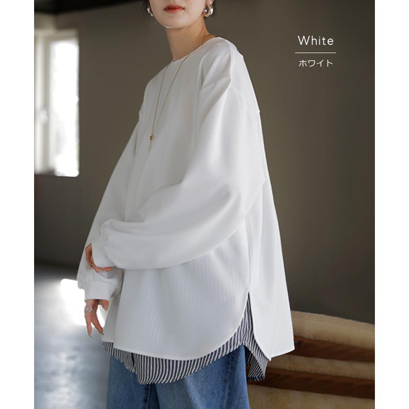 ロンT ブラウス レディース トップス シャツ 長袖 Tシャツ カットソー ロング ティーシャツ チュニック | HUG.U | 28