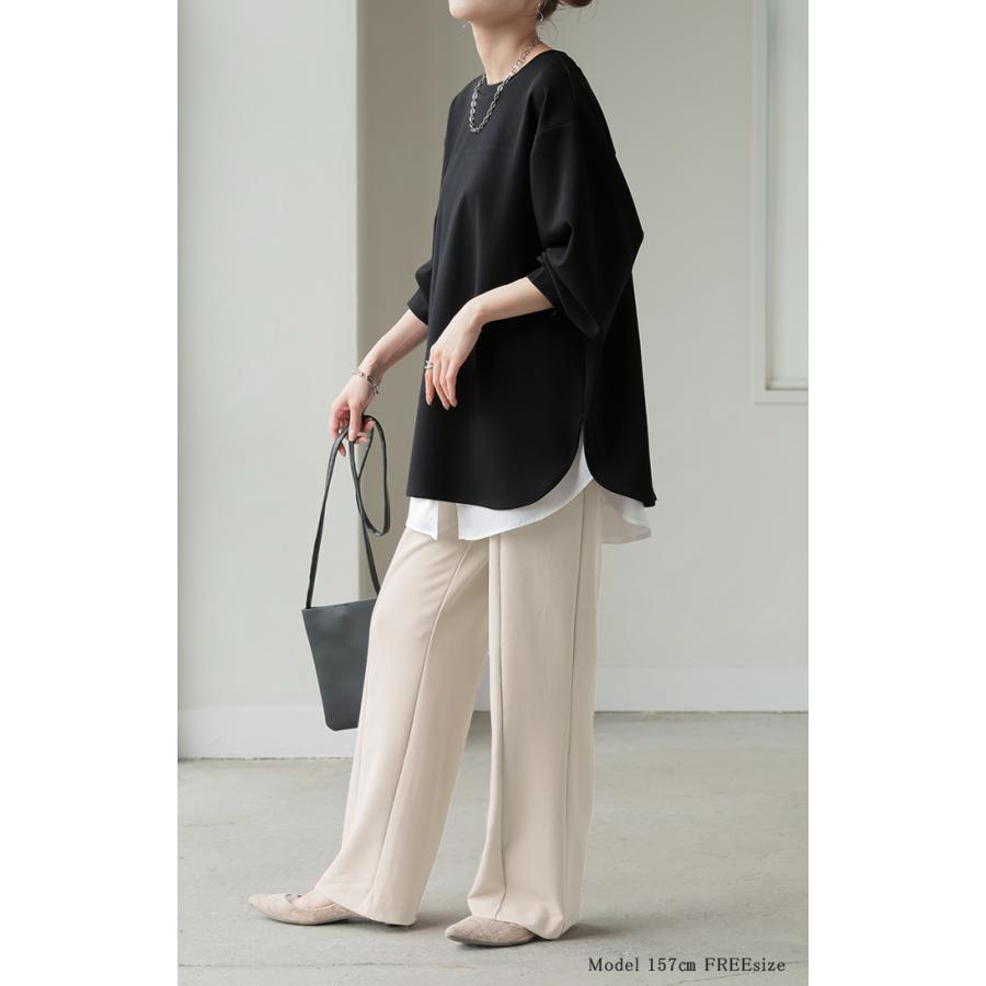 ロンT ブラウス レディース トップス シャツ 長袖 Tシャツ カットソー ロング ティーシャツ チュニック | HUG.U | 09