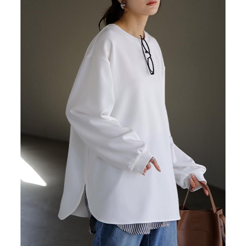 ロンT ブラウス レディース トップス シャツ 長袖 Tシャツ カットソー ロング ティーシャツ チュニック | HUG.U | 06