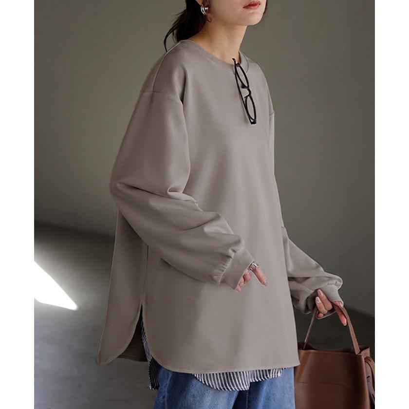 ロンT ブラウス レディース トップス シャツ 長袖 Tシャツ カットソー ロング ティーシャツ チュニック | HUG.U | 12