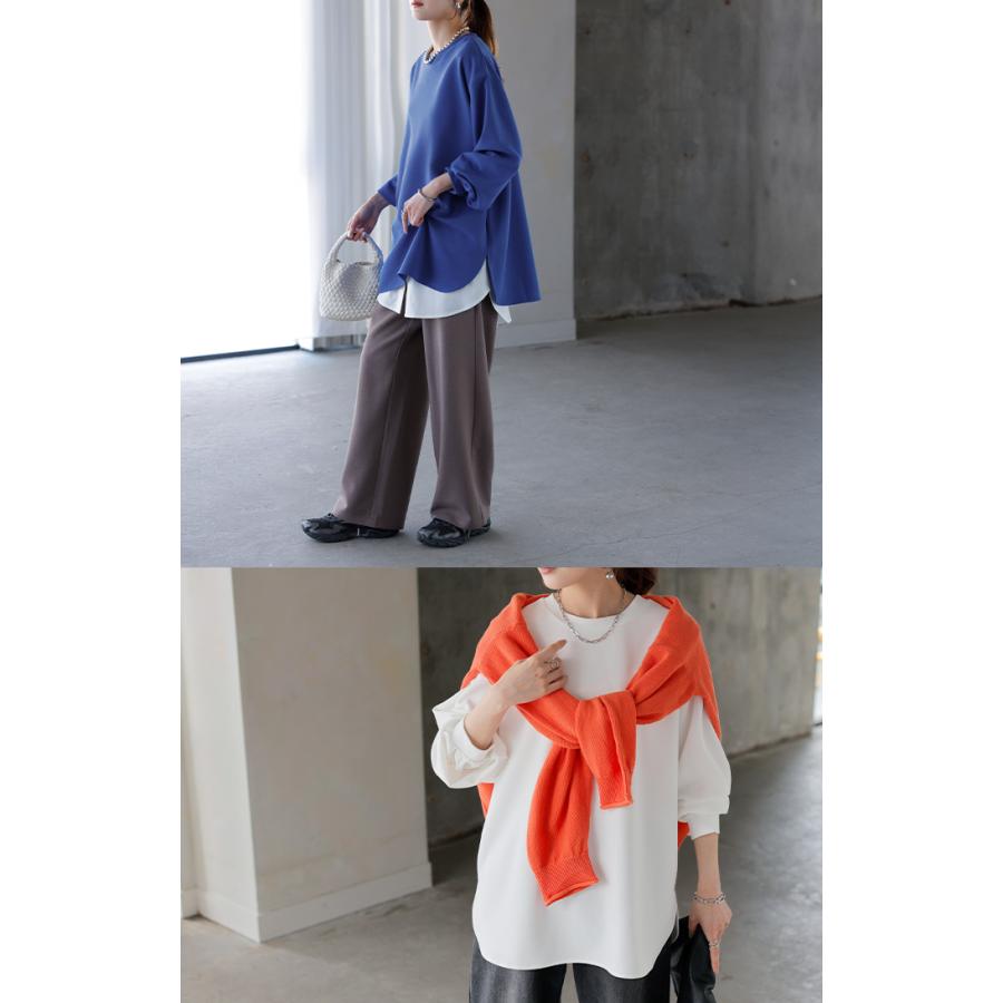 ロンT ブラウス レディース トップス シャツ 長袖 Tシャツ カットソー ロング ティーシャツ チュニック | HUG.U | 13