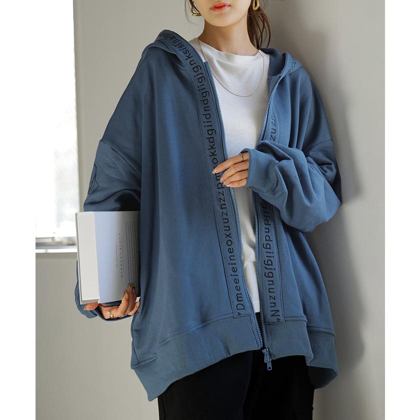 パーカー 刺繍 レディース スウェット スポーティー アウター トップス プルオーバー フードパーカー フード | HUG.U | 08