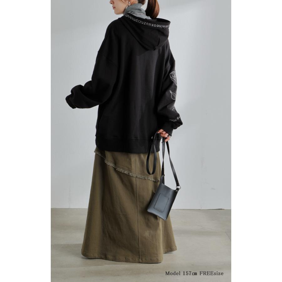 パーカー 刺繍 レディース スウェット スポーティー アウター トップス プルオーバー フードパーカー フード | HUG.U | 09