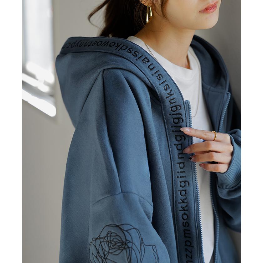 パーカー 刺繍 レディース スウェット スポーティー アウター トップス プルオーバー フードパーカー フード | HUG.U | 12
