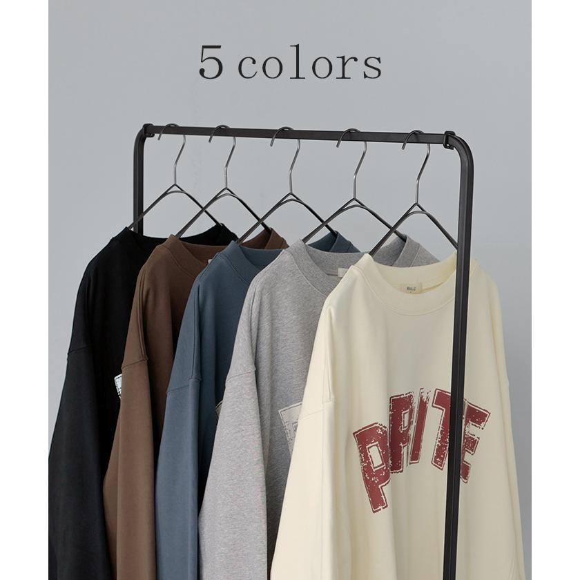 スウェット ロゴ レディース トップス ロング トレーナー チュニック オーバー プルオーバー 無地 長袖 長い | HUG.U | 15