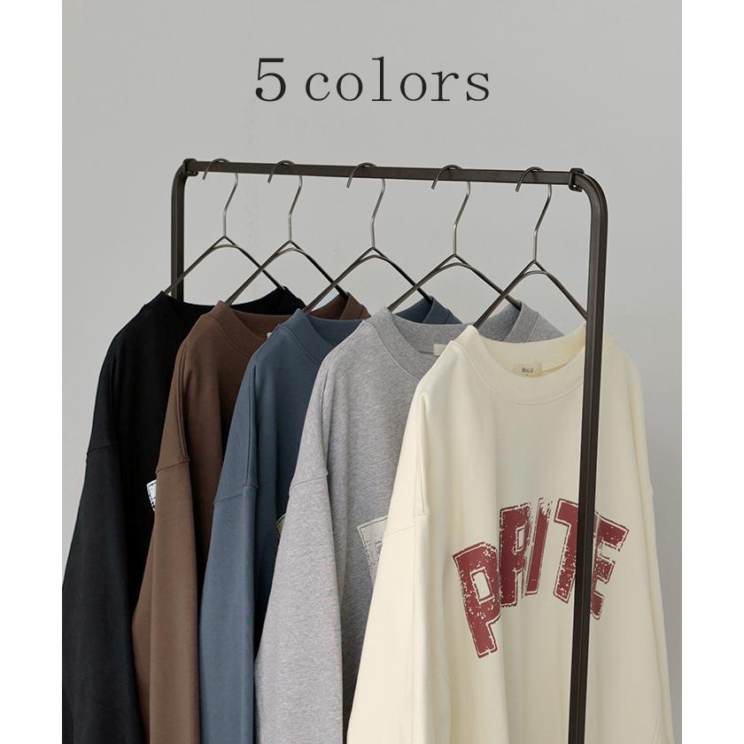 スウェット ロゴ レディース トップス ロング トレーナー チュニック オーバー プルオーバー 無地 長袖 長い | HUG.U | 15