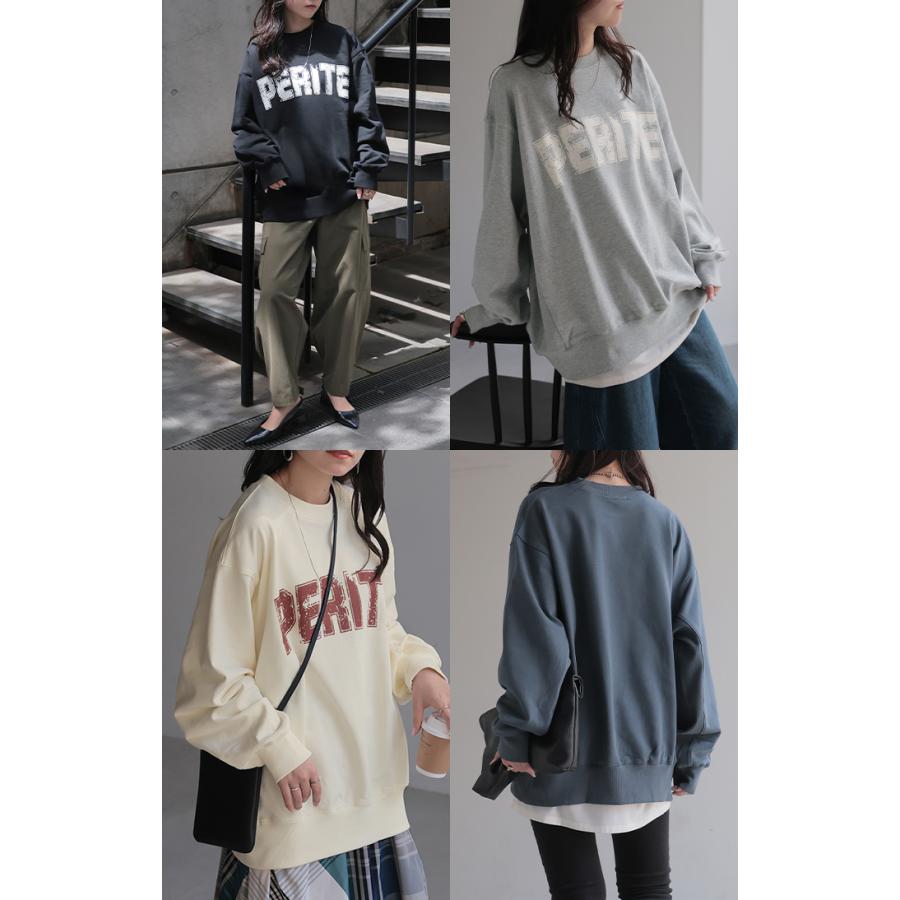 HUG.U スウェット ロゴ レディース トップス ロング トレーナー